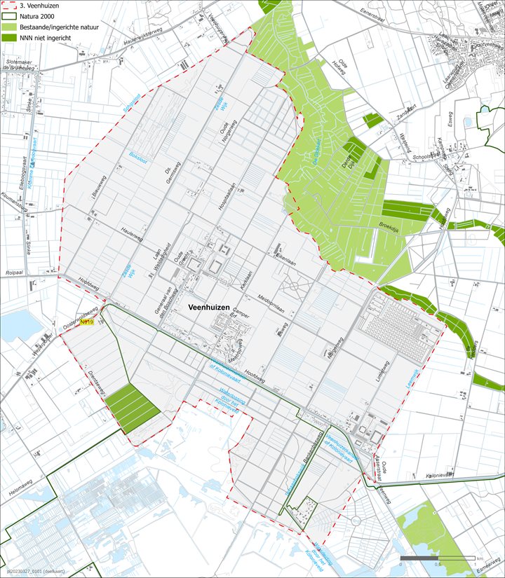 Projectgrens Veenhuizen - Klik op de kaart voor een grotere versie