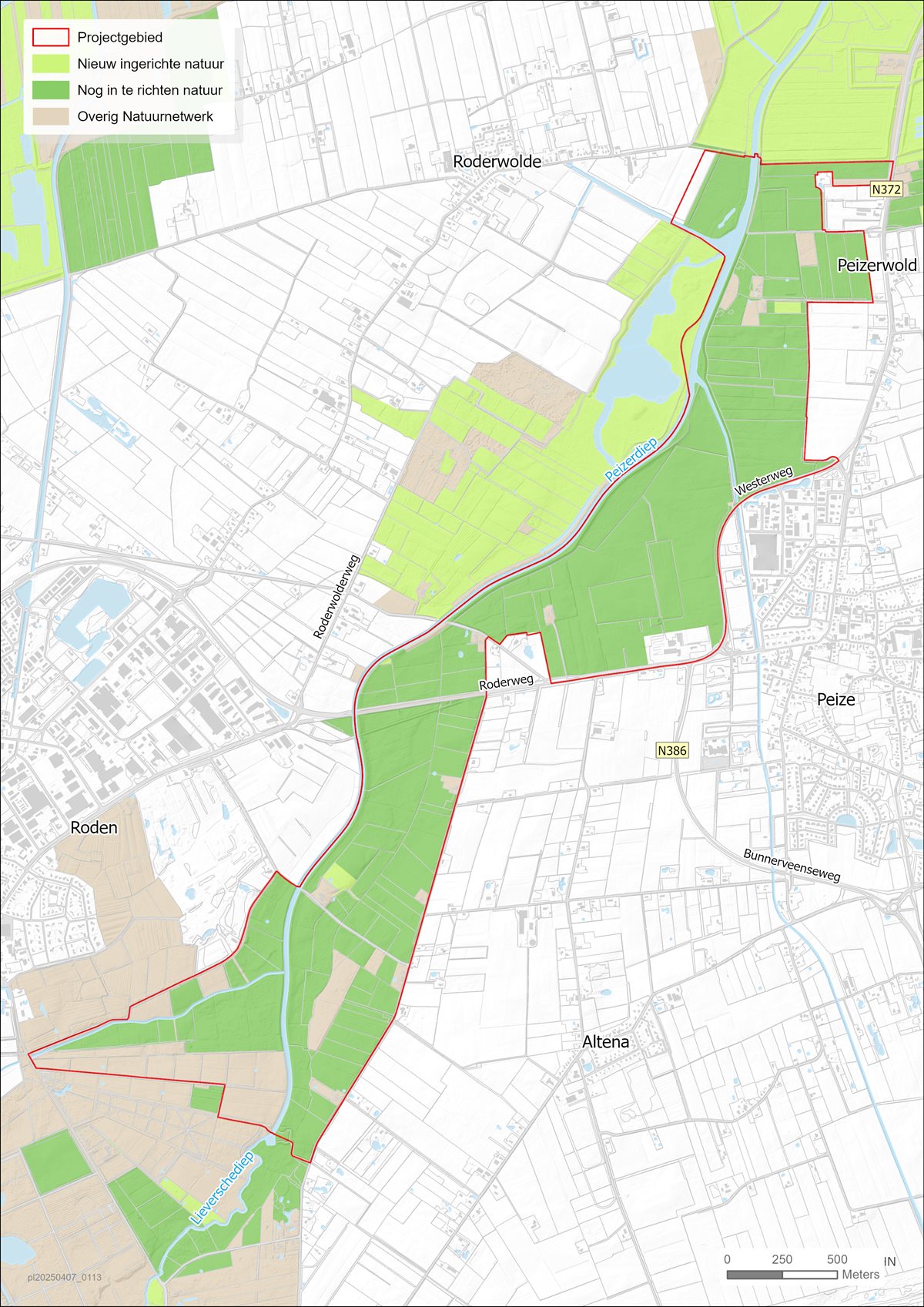projectgrens landschapskaart peizerdiep