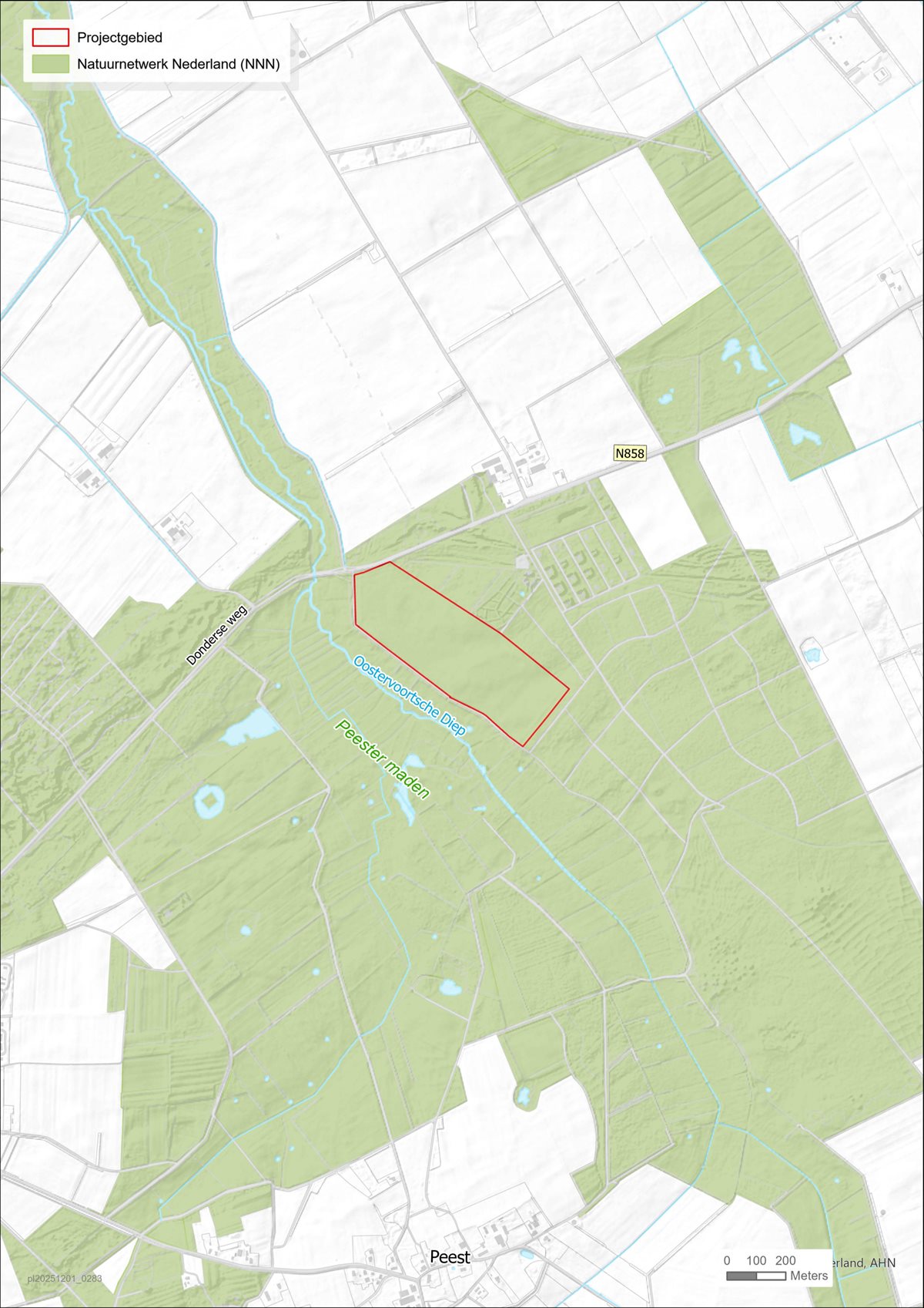 landschapskaart projectgebied Noordsche Veld